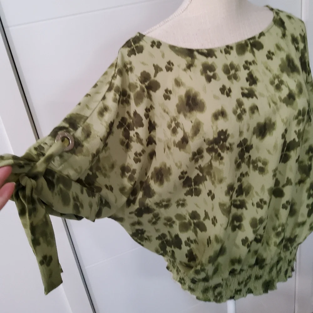 Michael Kors Kimono Tie Dye Top Short Sleeve Blouse Size XL